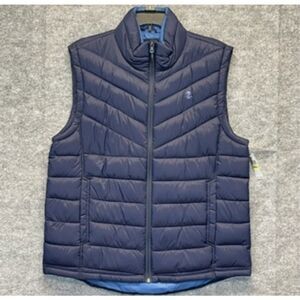 NWT IZOD Men’s Puffer Vest Medium Peacoat Blue Quilted Lightweight Zip Front